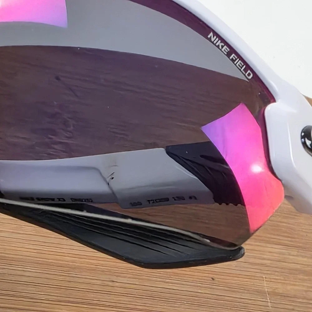 Nike Show X3 Sunglasses Mens 72-09-130 White Purple Mirrored Shield DN9252
